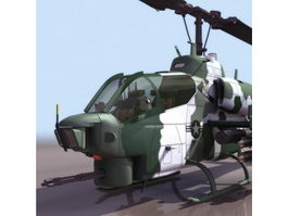US Marine AH-1W SuperCobras attack helicopter 3d model preview