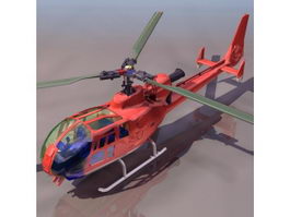 Aérospatiale Gazelle armed helicopter 3d model preview