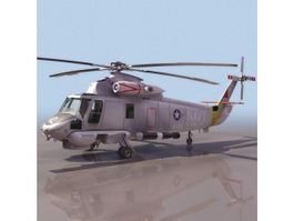 US Navy SH-2F Seasprite helicopter 3d model preview