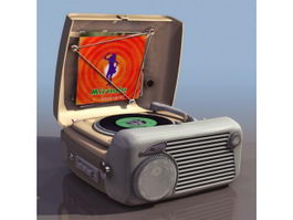1930s portable wind-up gramophone 3d preview
