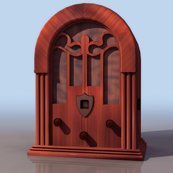 Antique radio 3d rendering