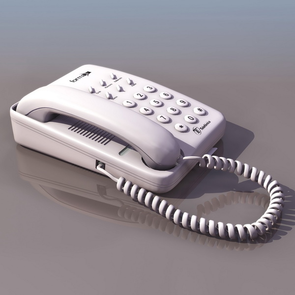Touch-tone dialing telephone 3d rendering