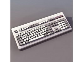 104-key PC keyboard 3d model preview