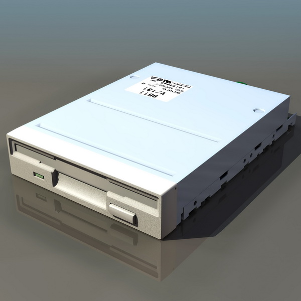 Floppy disk drive 3d rendering