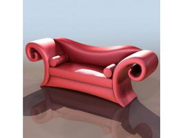 Gules sofa two-seater couch 3d model preview