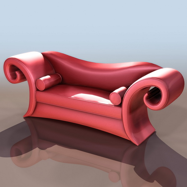Gules sofa two-seater couch 3d rendering