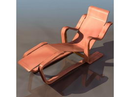 Wood chaise longue 3d preview