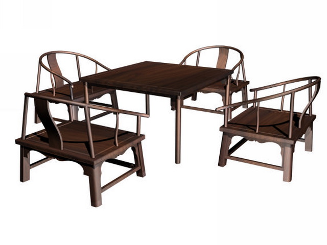 Chinese dining set 3d rendering