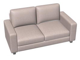 Two-seater upholstered loveseat 3d model preview