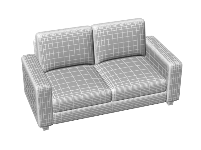 Two-seater upholstered loveseat 3d rendering