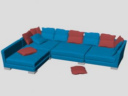Corner sectional sofa 3d preview