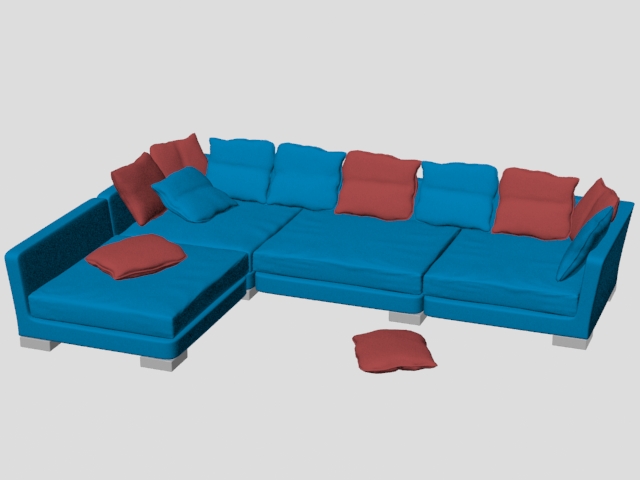 Corner sectional sofa 3d rendering