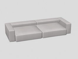 Two-seater modern cushion couch 3d model preview