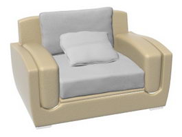 Leather chesterfield sofa 3d model preview