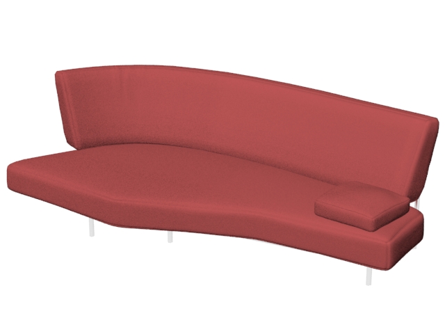 Red cloth sofa-bed 3d rendering
