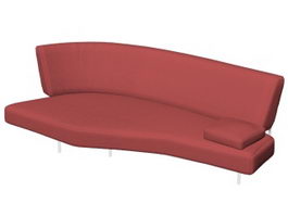 Red cloth sofa-bed 3d model preview