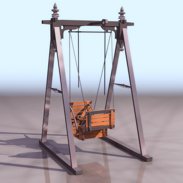Garden swing chair 3d rendering