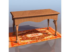 Chippendale style sofa table 3d model preview