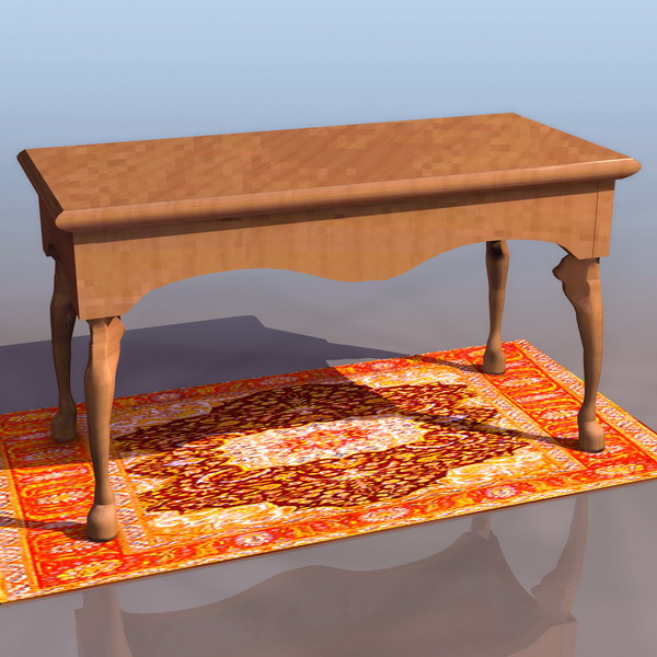 Chippendale style sofa table 3d rendering