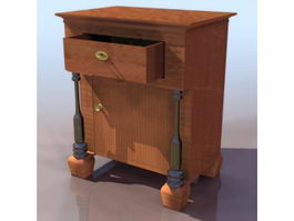 Biedermeier style nightstand 3d model preview