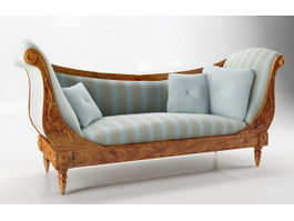 19th century upholstered settee 3d model preview