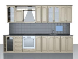 Classic American kitchen design 3d model preview