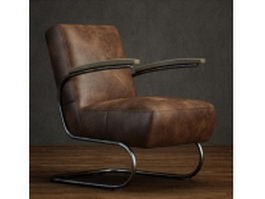 Cantilever leather armchair 3d model preview