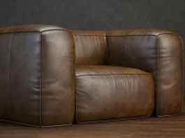 Upholstered leather sofa 3d model preview