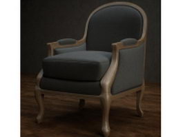 Upholstered fabric wingback chair 3d preview