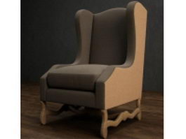 Upholstered wingback chair 3d preview