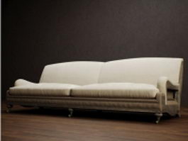 Classic fabric settee couch 3d model preview