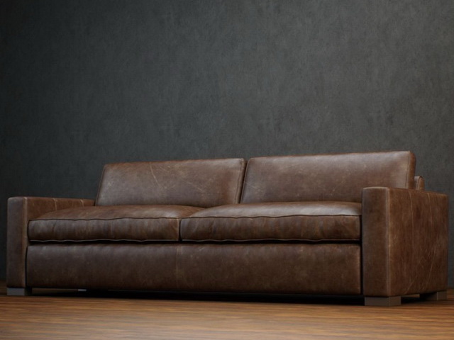 2 seater leather loveseat 3d rendering
