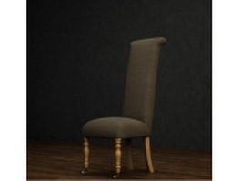 High back upholstered side chair 3d preview