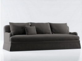 Fabric three seater couch 3d model preview