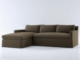 Fabric modular sectional sofa 3d model preview