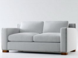 White two-seater upholstered loveseat 3d model preview