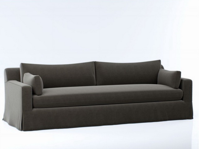 Upholstered cushion couch 3d rendering