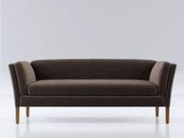 Fabric long couch 3d model preview
