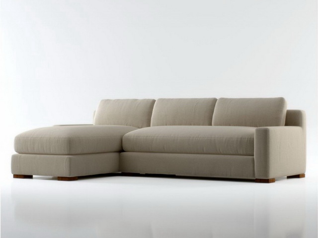 Modern fabric sectional sofa daybed 3d rendering