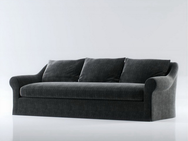 3 seater fabric sofa 3d rendering