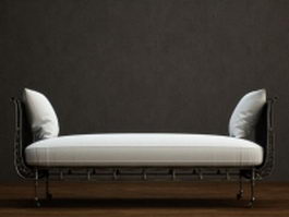 Antique metal base day bed 3d preview