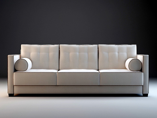 Fabric couch sectional 3d rendering