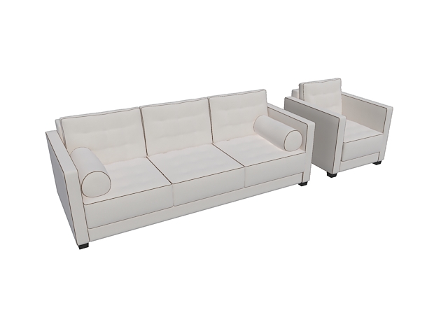 Fabric couch sectional 3d rendering