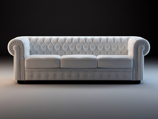 Chesterfield sofa set 3d rendering