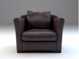 Upholstered French armchair 3d model preview