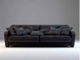 Upholstered couch sofa and pillows 3d model preview