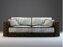 Luxurious 2 seater fabric sofa 3d model preview