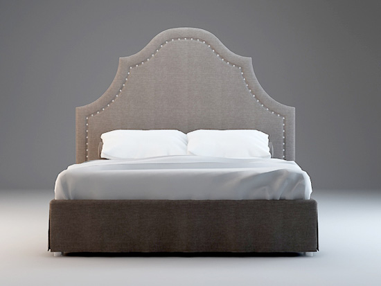 Vintage style bed set 3d rendering