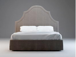 Vintage style bed set 3d model preview