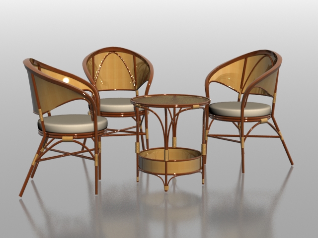 Classic coffee table sets 3d rendering